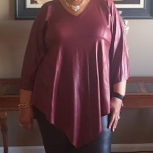 🆕️ Faux Leather Tunic Top